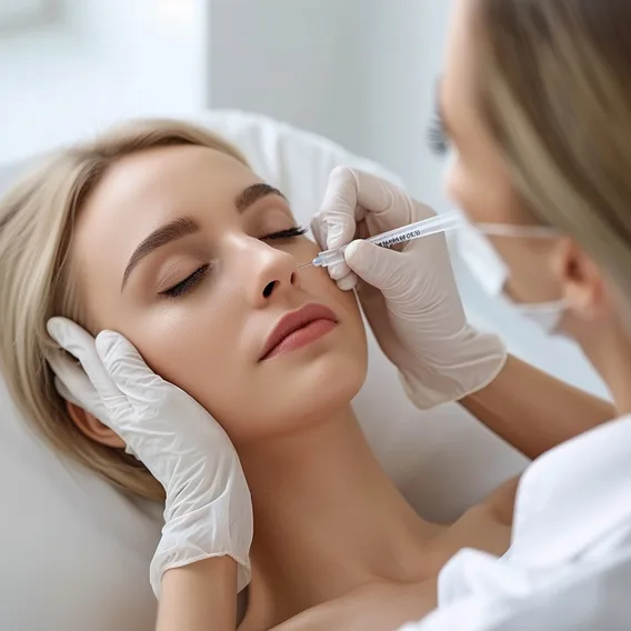 Woman receiving fillers and volume restoration